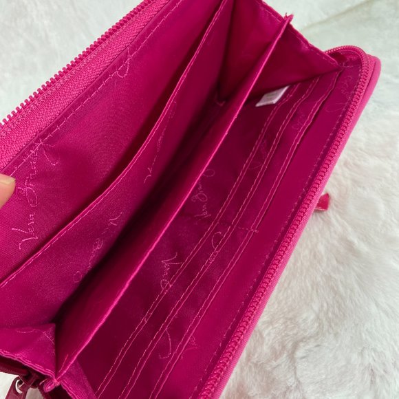 Vera Bradley-Turn Lock Wallet Pink & Tangerine Zig Zag Pattern With Card Holders - Picture 6 of 6